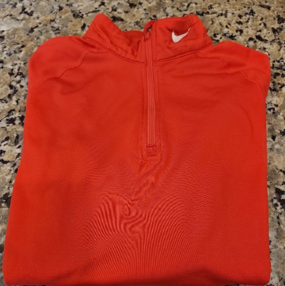 Nike Therma-Fit Ladies XL 1/4 Zip Pullover Combat Pro Beautiful Orange Fitted - Picture 5 of 6
